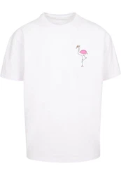 Merchcode T-Shirt Herren Flamingo Heavy Oversize Tee Rosa/Weiß
