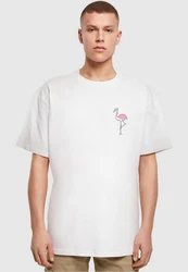 Merchcode T-Shirt Herren Flamingo Heavy Oversize Tee Rosa/Weiß