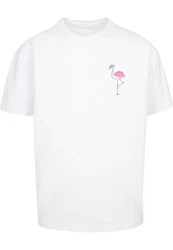 Merchcode T-Shirt Herren Flamingo Heavy Oversize Tee Rosa/Weiß