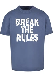 Merchcode Herren Break The Rules 2 Heavy Oversize Tee Grau/Dunkelblau/Blau