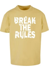 Merchcode Herren Break The Rules 2 Heavy Oversize Tee Gelb/Khaki