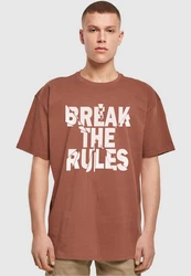 Merchcode Herren Break The Rules 2 Heavy Oversize Tee Rot/Braun/Orange