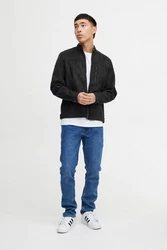 Blend Lederimitatjacke BHOuterwear Dunkelgrau/Schwarz/Grau