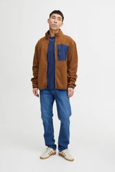Blend Fleecejacke BLEND BHSweatshirt Braun/Blau/Rot