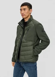 Allwetterjacke Softshelljacke mit Kontrastdetails Label-Patch