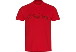 multifanshop T-Shirt Herren St. Pauli Jung Rot/Dunkelrot