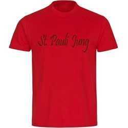 multifanshop T-Shirt Herren St. Pauli Jung Rot/Dunkelrot