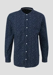 QS Langarmhemd Dunkelblau/Blau/Hellblau