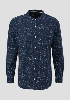 QS Langarmhemd Dunkelblau/Blau/Hellblau