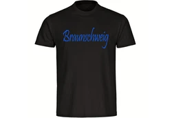 multifanshop T-Shirt Braunschweig Schriftzug Herren Dunkelgrün/Braun/Orange/Dunkelblau