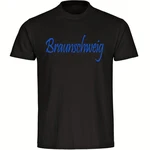 multifanshop T-Shirt Braunschweig Schriftzug Herren Dunkelgrün/Braun/Orange/Dunkelblau