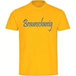 multifanshop T-Shirt Braunschweig Schriftzug Herren Gelb/Dunkelgrün