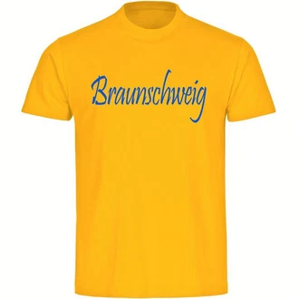 multifanshop T-Shirt Braunschweig Schriftzug Herren Gelb/Dunkelgrün multifanshop T-Shirt Braunschweig Schriftzug Herren Gelb/Dunkelgrün