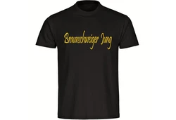 multifanshop T-Shirt Herren Braunschweig - Braunschweiger Jung Gelb/Schwarz/Beige/Grün/Braun