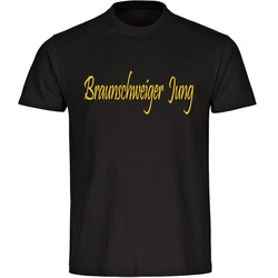 multifanshop T-Shirt Herren Braunschweig - Braunschweiger Jung Gelb/Schwarz/Beige/Grün/Braun