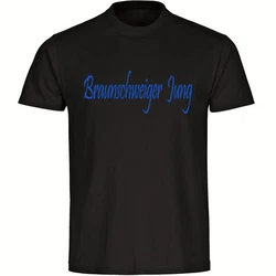 multifanshop T-Shirt Herren Braunschweig - Braunschweiger Jung Schwarz/Dunkelblau/Gelb/Lila