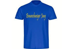 multifanshop T-Shirt Herren Braunschweig - Braunschweiger Jung Dunkelblau/Gelb/Blau