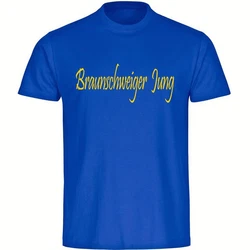multifanshop T-Shirt Herren Braunschweig - Braunschweiger Jung Dunkelblau/Gelb/Blau