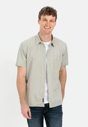 camel active Kurzarmhemd Khaki/Grau/Beige