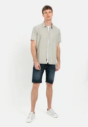 camel active Kurzarmhemd Khaki/Grau/Beige