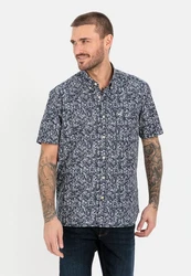 camel active Kurzarmhemd Dunkelblau/Hellblau/Blau/Grau