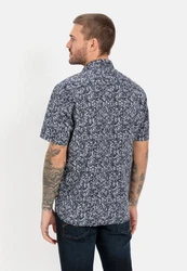 camel active Kurzarmhemd Dunkelblau/Hellblau/Blau/Grau