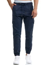 Indicode Herren Levi Cargo Hose Blau/Dunkelblau