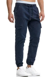 Indicode Herren Levi Cargo Hose Blau/Dunkelblau