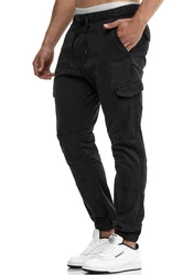 Indicode Herren Levi Cargo Hose Dunkelgrau/Khaki/Schwarz/Grau