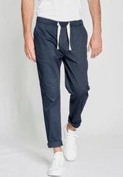 GANG Chinohose 94SANTO JOGGER Jogger Style Dunkelblau/Blau/Hellblau/Grau