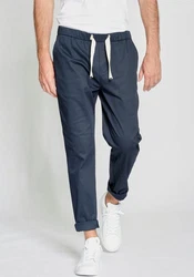 GANG Chinohose 94SANTO JOGGER Jogger Style Dunkelblau/Blau/Hellblau/Grau