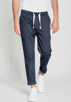GANG Chinohose 94SANTO JOGGER Jogger Style Dunkelblau/Blau/Hellblau/Grau