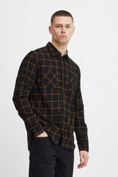 Blend Langarmhemd BLEND BHShirt Braun/Dunkelgrün/Khaki/Dunkelrot