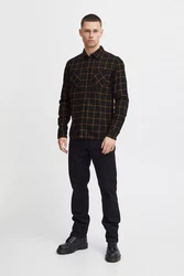 Blend Langarmhemd BLEND BHShirt Braun/Dunkelgrün/Khaki/Dunkelrot