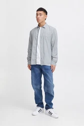 Blend Langarmhemd BLEND BHShirt Grau/Hellblau/Hellgrau/Blau/Grün