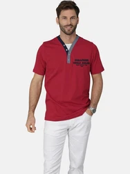 Babista T-Shirt ROMOLINO mit eleganten Zierknöpfen Dunkelrot/Rot