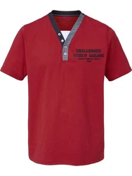Babista T-Shirt ROMOLINO mit eleganten Zierknöpfen Dunkelrot/Rot