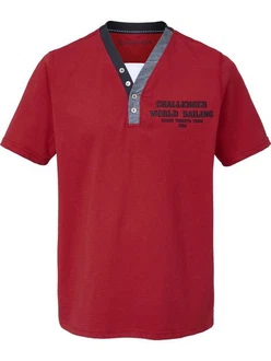 Babista T-Shirt ROMOLINO mit eleganten Zierknöpfen Dunkelrot/Rot Babista T-Shirt ROMOLINO mit eleganten Zierknöpfen Dunkelrot/Rot
