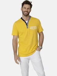 Babista T-Shirt ROMOLINO mit eleganten Zierknöpfen gelb