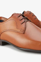 Next Unifarbene Derby-Schuhe aus Leder Schnürschuh (1-tlg) Beige/Braun/Orange