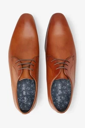 Next Unifarbene Derby-Schuhe aus Leder Schnürschuh (1-tlg) Beige/Braun/Orange