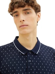 TOM TAILOR Denim Poloshirt Dunkelblau/Hellblau/Lila