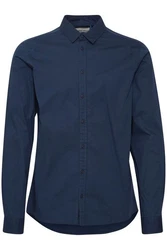 Blend Langarmhemd Dunkelblau/Blau