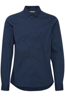 Blend Langarmhemd Dunkelblau/Blau