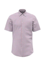 Businesshemd Comfort Comfort Kurzarm Button-Down-Kragen Karo