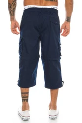 BENK Cargoshorts Freemen Bermuda Cargo Capri Kurze Hose Vintage Short Casual Dunkelblau/Blau