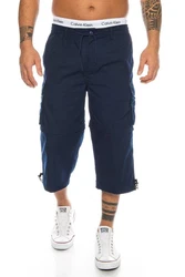 BENK Cargoshorts Freemen Bermuda Cargo Capri Kurze Hose Vintage Short Casual Dunkelblau/Blau
