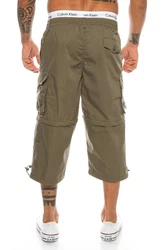 BENK Cargoshorts Freemen Bermuda Cargo Capri Kurze Hose Vintage Short Casual Khaki/Dunkelgrün