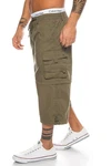 BENK Cargoshorts Freemen Bermuda Cargo Capri Kurze Hose Vintage Short Casual Khaki/Dunkelgrün