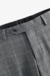 Next Slim Fit Anzughose mit Prince-of-Wales-Karo Grau